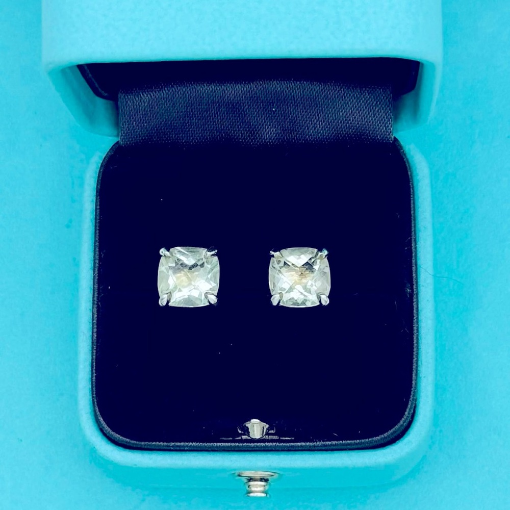 Tiffany & Co SS Retired Prasiolite Sparkler Studs EUC